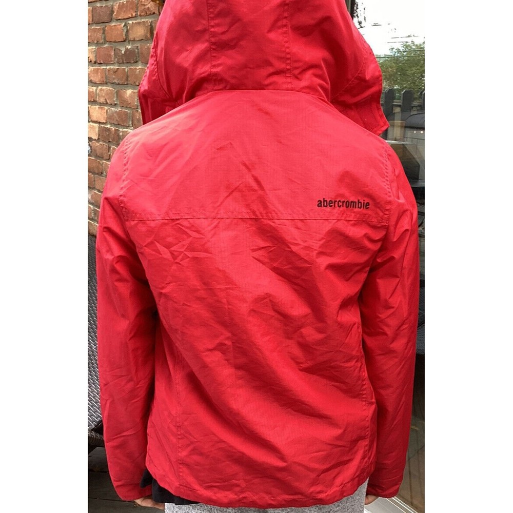 Abercrombie Boy Youth Jacket The A&F all-season weather warrior  Sz XL red Hood - Picture 4 of 10